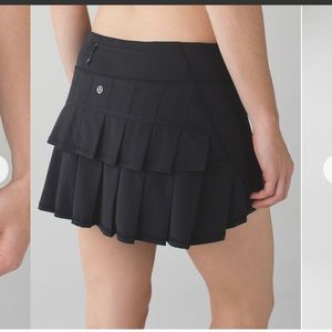 Lululemon Pacer Tennis Skirt with Built-in Biker Shorts, Black, Size 6